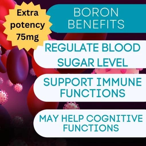 Boron Mineral Supplement 75mg For Enhanced Health & Optimal Wellness