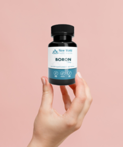 hand holding bottle of boron